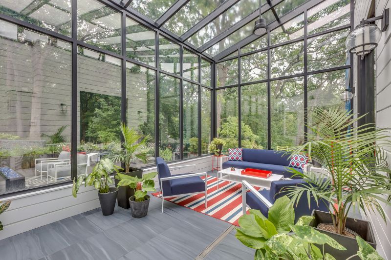 Sunroom with Completed Glass Walls